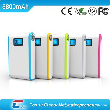 8800mAh portable phone charger with led torch and double usb outputs